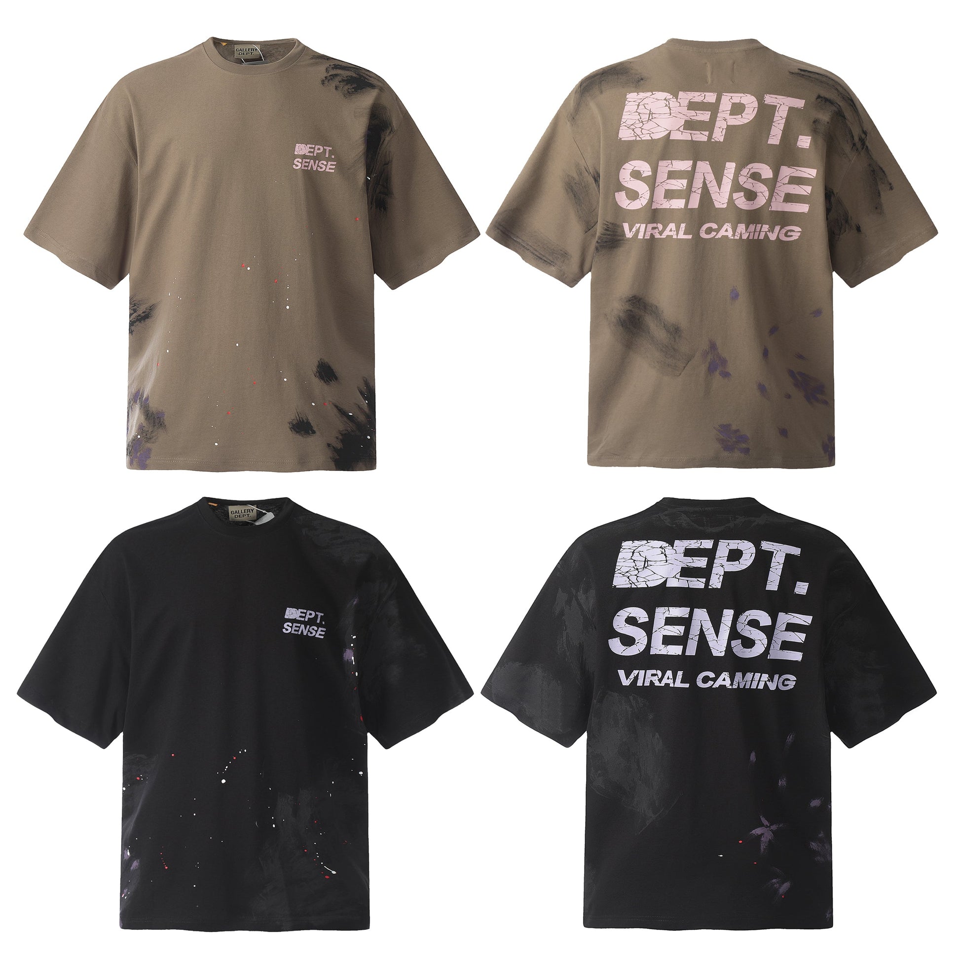 GALLERY Dept T-Shirt - Red Unisex Streetwear Limited Edition - Introducing the Gallery Dept. Mud-Dyed Hand-Painted Distressed Short Sleeve T-Shirt, a masterpiece that blends artisanal