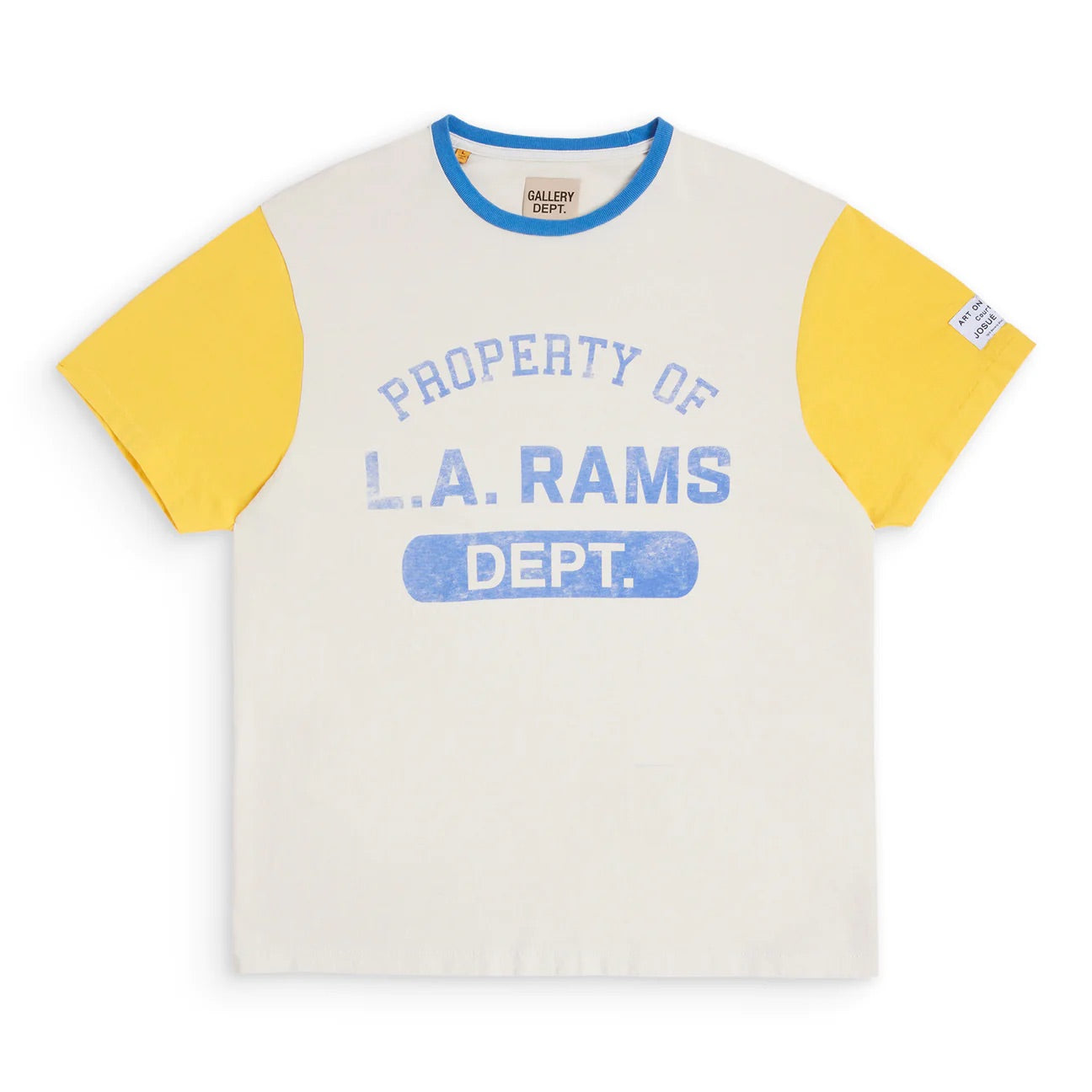 Gallery Dept - La Rams Color Block Tee T-Shirt - Red Unisex Streetwear Limited Edition - **Gallery Dept. Property of L.A. Rams Tee** Introducing the Gallery Dept. Property of L.A. Rams