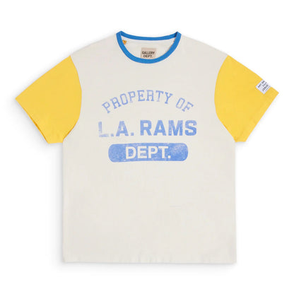 Gallery Dept - La Rams Color Block Tee T-Shirt - Red Unisex Streetwear Limited Edition - **Gallery Dept. Property of L.A. Rams Tee** Introducing the Gallery Dept. Property of L.A. Rams