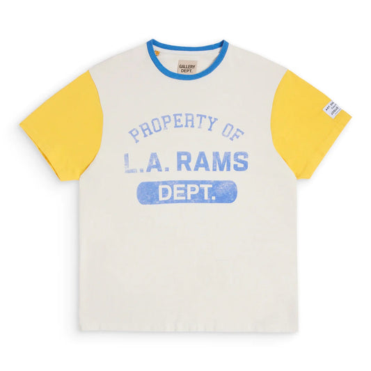 Gallery Dept - La Rams Color Block Tee T-Shirt - Red Unisex Streetwear Limited Edition - **Gallery Dept. Property of L.A. Rams Tee** Introducing the Gallery Dept. Property of L.A. Rams
