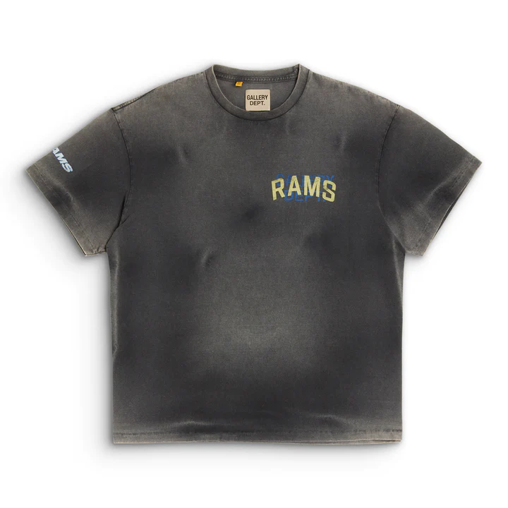 Gallery Dept. - La Rams Sun Faded Tee T-Shirt - Black Unisex Streetwear Limited Edition - **Gallery Dept. Rams Tee** The Gallery Dept. Rams Tee is a standout piece that perfectly