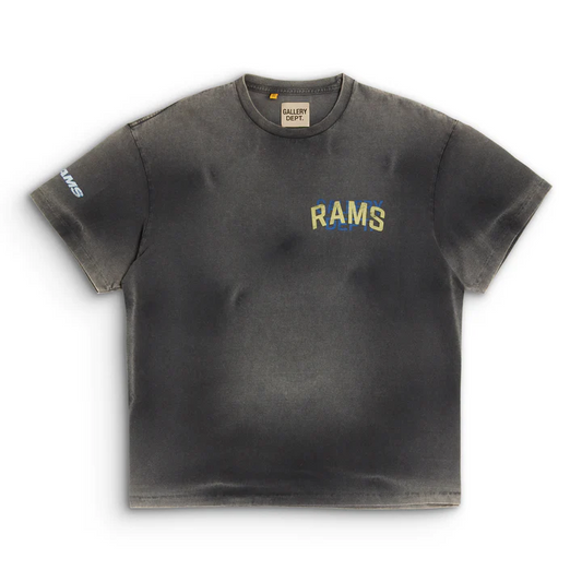 Gallery Dept. - La Rams Sun Faded Tee T-Shirt - Black Unisex Streetwear Limited Edition - **Gallery Dept. Rams Tee** The Gallery Dept. Rams Tee is a standout piece that perfectly