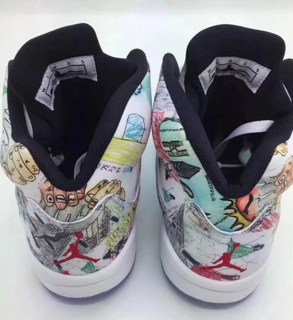 Jordan 5 Retro doernbecher - Black Unisex Streetwear Limited Edition