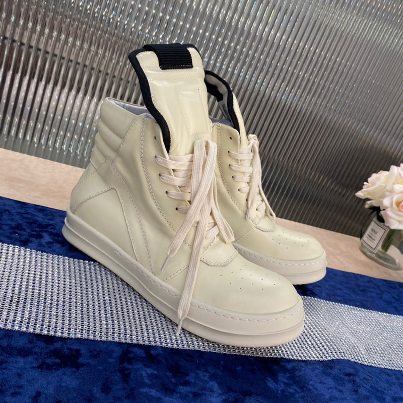 Rick Owens Geobasket Sneakers - - Cream Unisex Streetwear Limited Edition - ### Rick Owens Geobasket Sneakers - Cream Introducing the Rick Owens Geobasket Sneakers in a