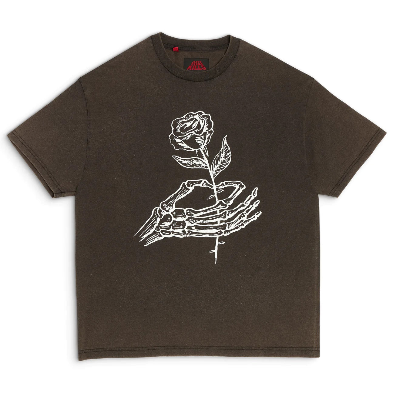 GALLERY Dept. Wilted Rose Tee T-Shirt - White Unisex Streetwear Limited Edition - **Gallery Dept. Skeleton Hand Tee** The Gallery Dept. Skeleton Hand Tee is a striking piece