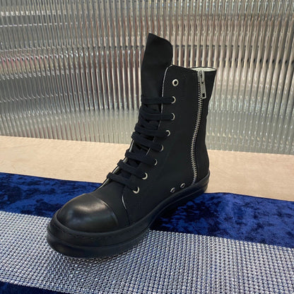 Rick Owens High-top Nylon Boots - All T-Shirt - Black Unisex Streetwear Limited Edition - ### Rick Owens High-Top Nylon Boots - All Black Introducing the Rick Owens High-Top Nylon