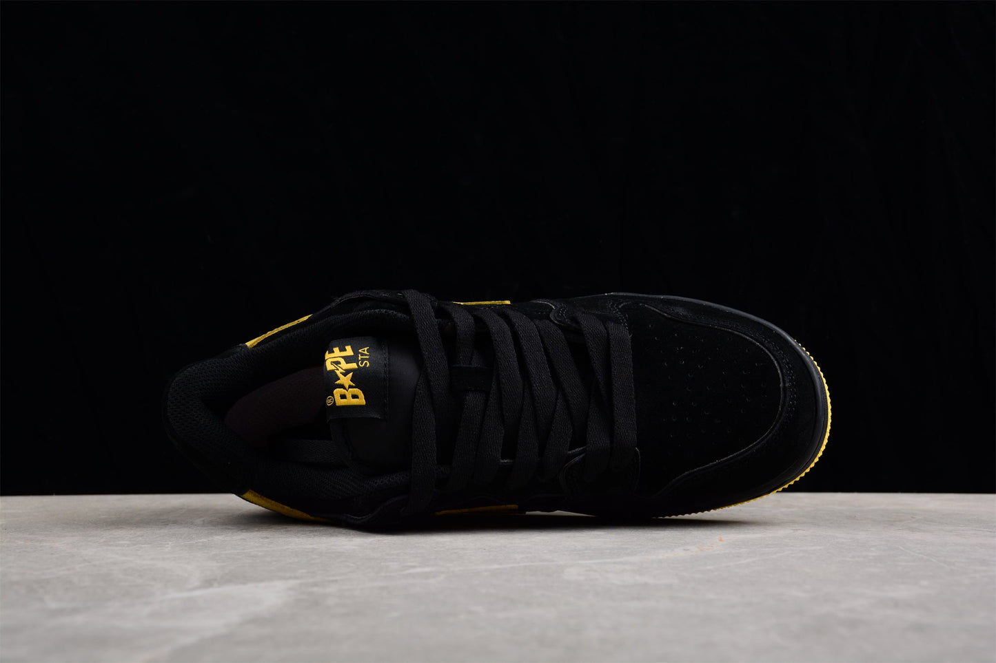 BAPE Sta Low-top Sneakers In And Yellow - Black Unisex Streetwear Limited Edition - **BAPE STA Low-Top Sneakers in Black and Yellow** Elevate your sneaker collection with the BAPE