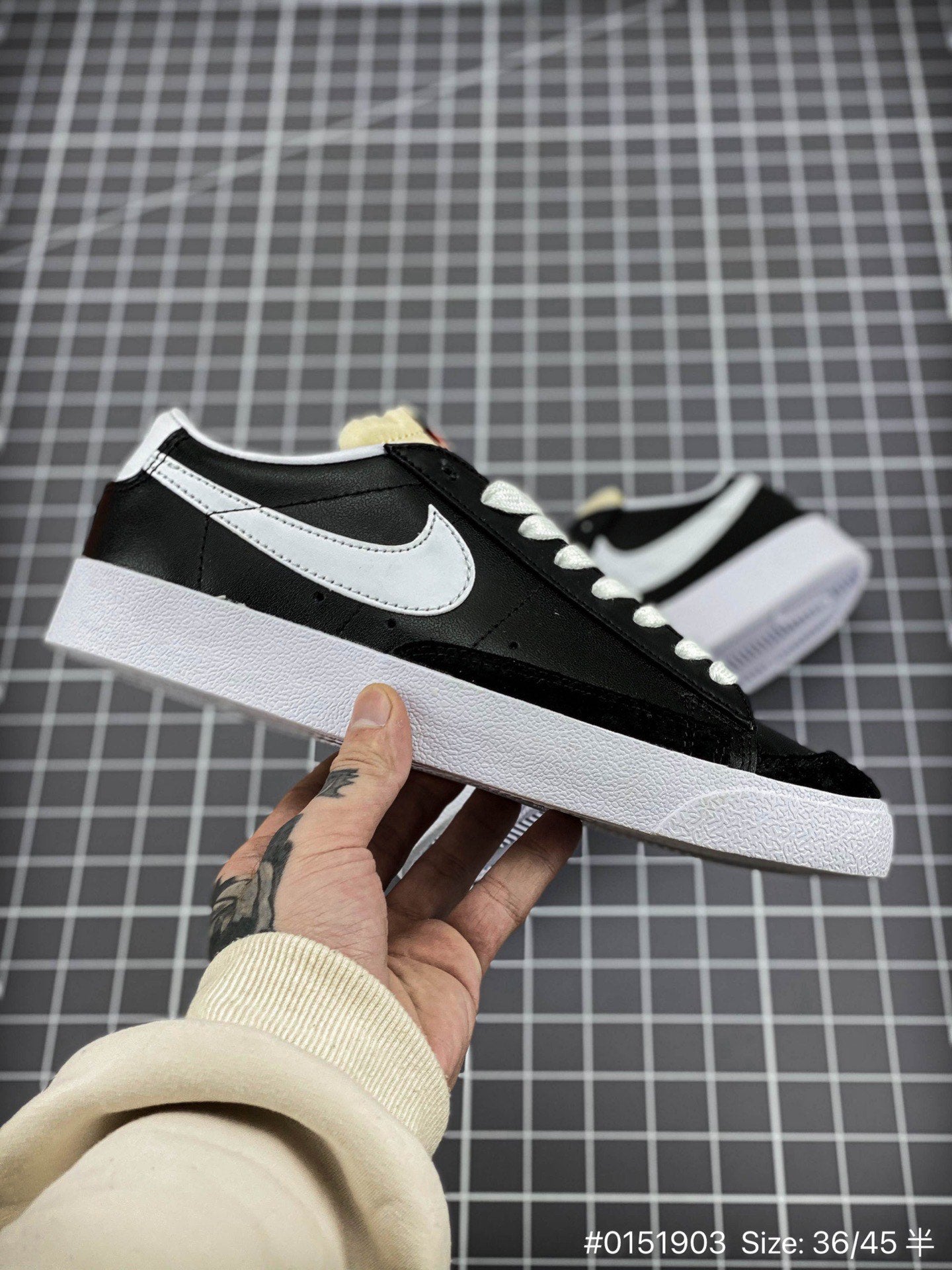 The Nike Blazer Low '1977 Vintage - Black Unisex Streetwear Limited Edition - The Nike Blazer Low '1977 Vintage Black and White offers a clean, minimalist take on