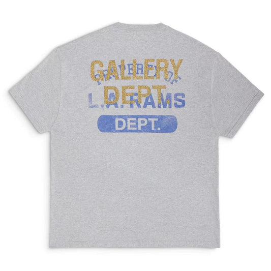 Gallery Dept - La Rams Vintage Heather Mfl T-Shirt - Grey Unisex Streetwear Limited Edition - The Gallery Dept. 'L.A. Rams' T-Shirt is a perfect blend of sporty style and streetwear