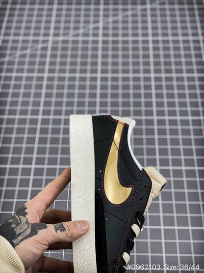 Nike Blazer Low'1977 Prm swoosh 50th Anniversary - Black Unisex Streetwear Limited Edition - The Nike Blazer Low '1977 PRM 'Swoosh 50th Anniversary' celebrates a half-century of the iconic