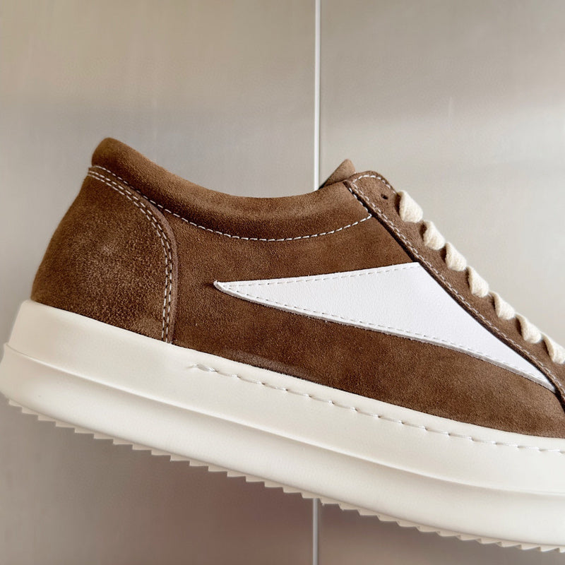Rick Owens Suede Low-top Sneakers - Brown Unisex Streetwear Limited Edition - **Rick Owens Brown Suede Low-Top Sneakers: Timeless Elegance and Superior Craftsmanship** Introducing the Rick Owens