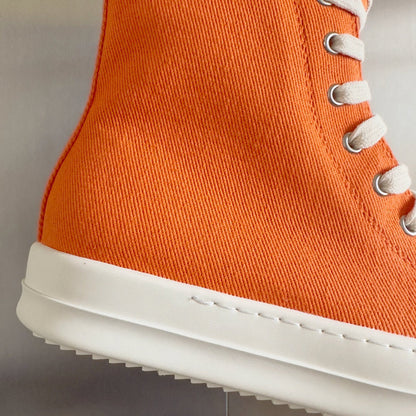 Rick Owens High-top Sneakers - Orange Unisex Streetwear Limited Edition - **Rick Owens Orange High-Top Sneakers: Vibrant Style Meets Premium Craftsmanship** Introducing the Rick Owens Orange