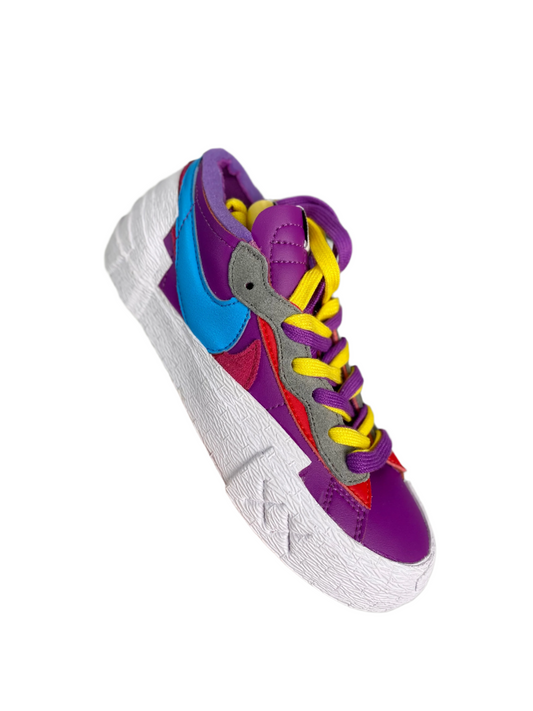 KAWS - Sacai - Nike Blazer Dusk - Purple Unisex Streetwear Limited Edition - The KAWS x Sacai x Nike Blazer 'Purple Dusk' is a masterful collaboration that fuses