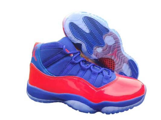 JORDAN 11 Blue And Sneakers - Red Unisex Streetwear Limited Edition - The Air Jordan 11 shown in the image features a bold and eye-catching colorway that
