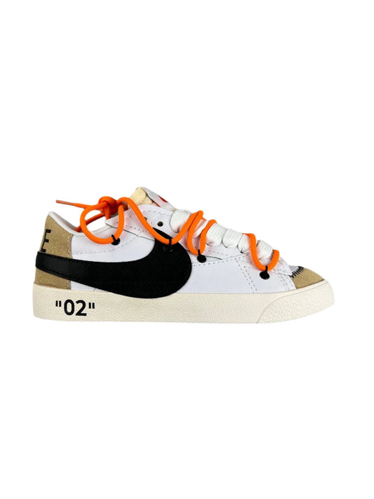 Nike Blazer Low'1977 - White Unisex Streetwear Limited Edition - The Nike Blazer Low '77 Custom in white and orange is a bold and eye-catching