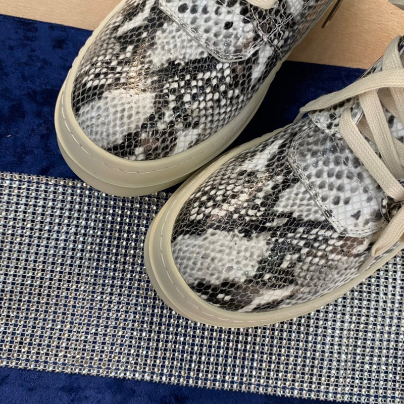 Rick Owens Geobasket Sneakers - Snakeskin Print - Red Unisex Streetwear Limited Edition - ### Rick Owens Geobasket Sneakers - Snakeskin Print Introducing the Rick Owens Geobasket Sneakers in
