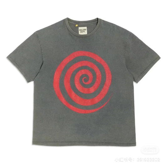 Gallery Dept. Lost Tee T-Shirt - Red Unisex Streetwear Limited Edition - **Gallery Dept. Red Spiral T-Shirt** Elevate your streetwear collection with the Gallery Dept. Red Spiral