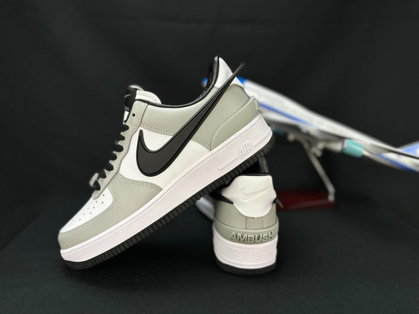 NIKE Air Force 1 'big Swoosh Grey' Unisex Streetwear Limited Edition - **Nike Air Force 1 'Big Swoosh Grey'** The Nike Air Force 1 'Big Swoosh Grey'