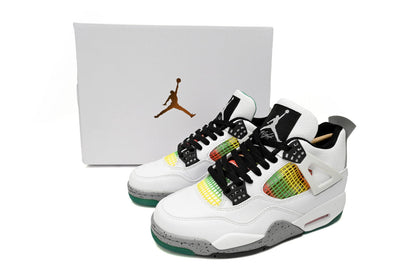 Jordan Wmns 4 Retro Jamaica Green - White Unisex Streetwear Limited Edition