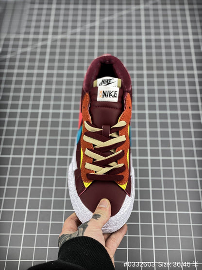 KAWS - Nike Blazer'team Red' Unisex Streetwear Limited Edition - The KAWS x Nike Blazer 'Team Red' delivers an artistic reinterpretation of the classic low-top