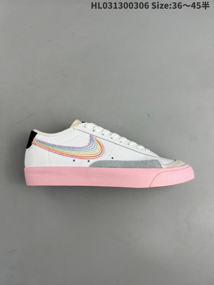 Nike Blazer Low'1977 - White Unisex Streetwear Limited Edition - The Nike Blazer Low '1977' in white and pink gets a refreshed upgrade, combining timeless
