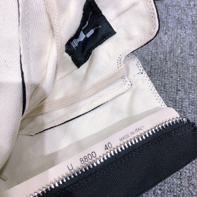 Rick Owens Lace-up Canvas Boots T-Shirt - Black Unisex Streetwear Limited Edition - **Rick Owens Lace-Up Canvas Boots** Elevate your footwear collection with these striking Rick Owens lace-up
