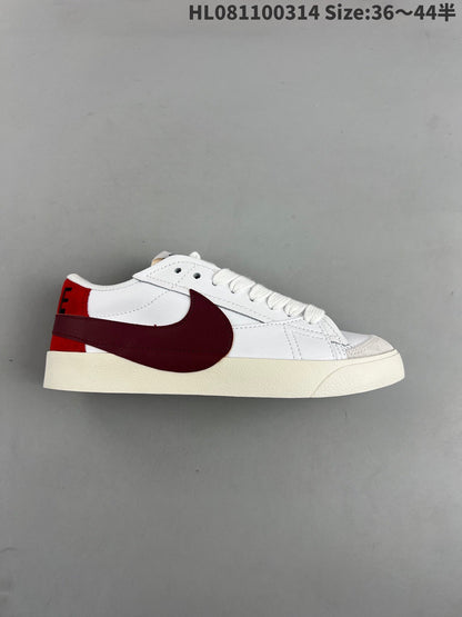 Nike Blazer Low'1977 - White Unisex Streetwear Limited Edition - The Nike Blazer Low '1977' in burgundy offers a refined, yet bold look, blending classic