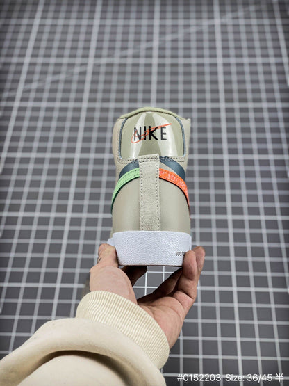 Nike Blazer1977 'hu - White Unisex Streetwear Limited Edition - The Nike Blazer 1977 'H ' Reflective Crackle Print in Beige Grey is a stylish nod