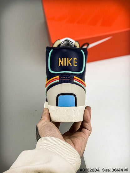 Nike Blazer Mid'1977 - White Unisex Streetwear Limited Edition - The Nike Blazer 1977 High Infinite in white and blue redefines the classic silhouette with