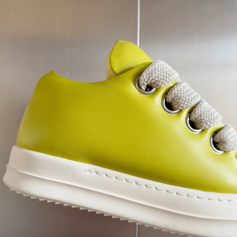Rick Owens Low-top Sneakers - Yellow Unisex Streetwear Limited Edition - **Rick Owens Yellow Low-Top Sneakers: Bold Vibrancy and Superior Craftsmanship** Introducing the Rick Owens Yellow