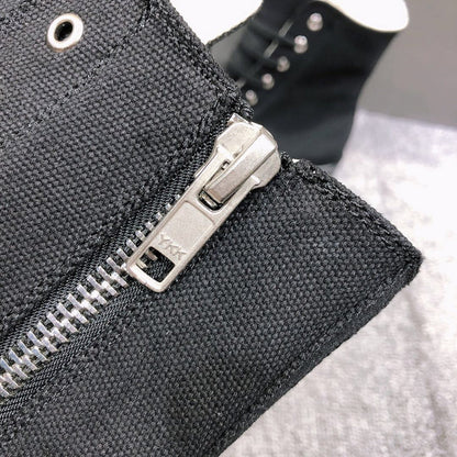 High-Top Canvas Sneakers - Black Unisex Streetwear Limited Edition - **High-Top Black Canvas Sneakers** Elevate your casual footwear collection with these high-top black canvas sneakers.