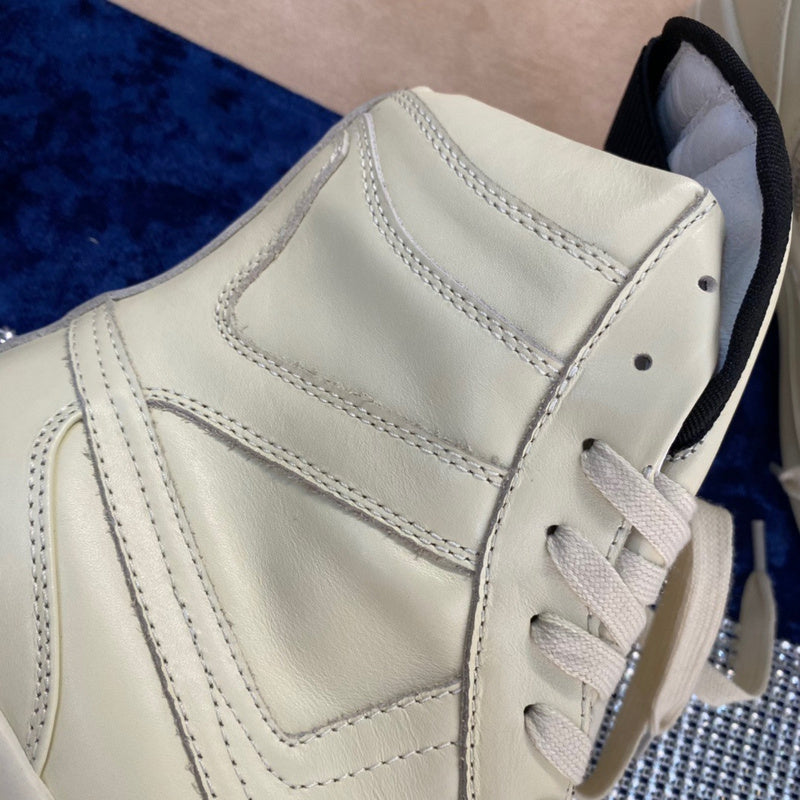 Rick Owens Geobasket Sneakers - - Cream Unisex Streetwear Limited Edition - ### Rick Owens Geobasket Sneakers - Cream Introducing the Rick Owens Geobasket Sneakers in a