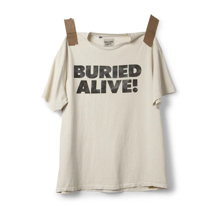 GALLERY Dept Buried Alive Tee T-Shirt - Black Unisex Streetwear Limited Edition - **Gallery Dept. 'Buried Alive!' T-Shirt** Introducing the Gallery Dept. 'Buried Alive!' T-Shirt, a bold and
