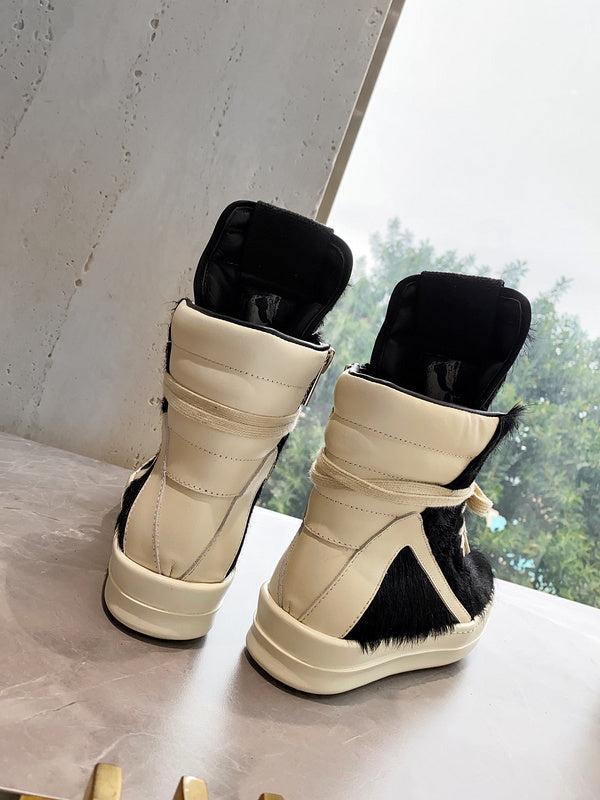 Rick Owens Geobasket Sneakers - Pony Hair - Black Unisex Streetwear Limited Edition - ### Rick Owens Geobasket Sneakers - Black Pony Hair Introducing the Rick Owens Geobasket Sneakers