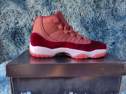 JORDAN 11 heiress - Red Unisex Streetwear Limited Edition - The Air Jordan 11 Heiress in Red Velvet is an opulent and eye-catching edition of