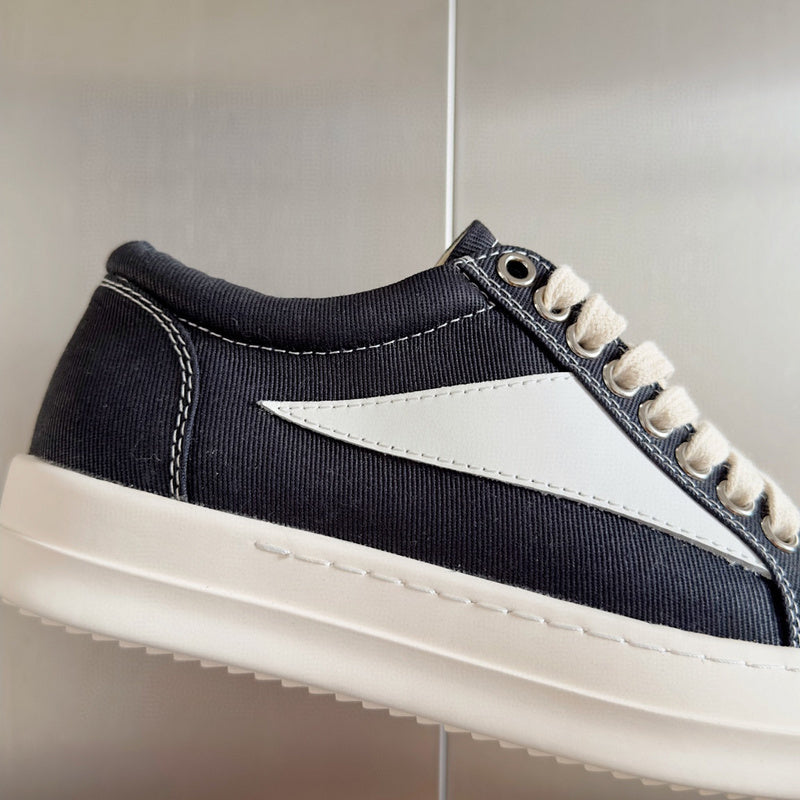 Rick Owens Canvas Low-top Sneakers - Black Unisex Streetwear Limited Edition - **Rick Owens Black Canvas Low-Top Sneakers: Modern Minimalism and Superior Craftsmanship** Introducing the Rick Owens