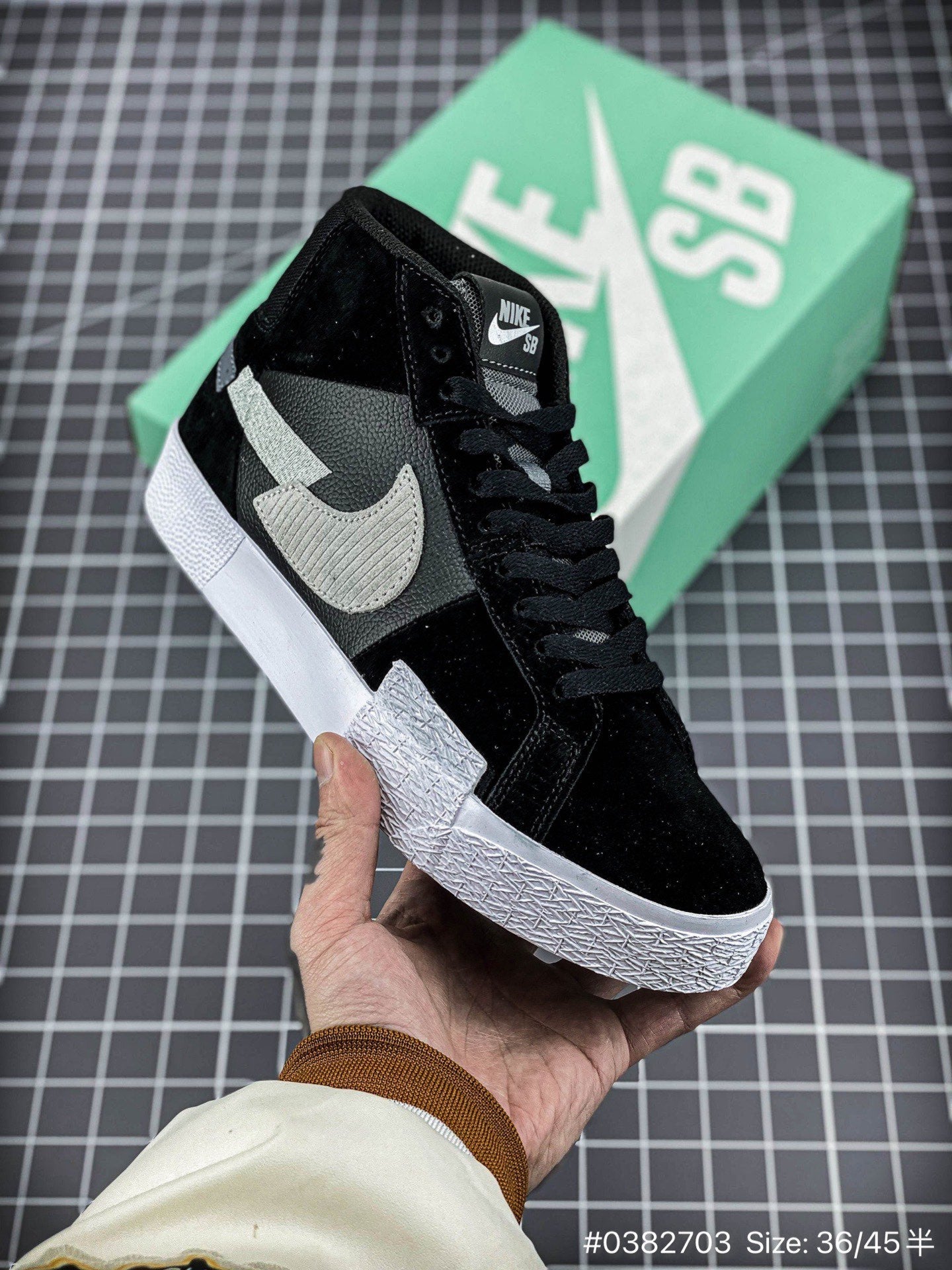 Nike Blazer Mid - Black Unisex Streetwear Limited Edition - The Nike Blazer Mid 'Broken Swoosh' in Black and Grey offers a sleek and modern