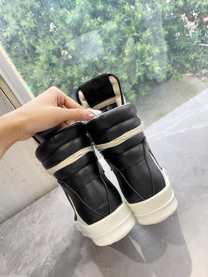 Rick Owens Geobasket Sneakers - Cream And - Black Unisex Streetwear Limited Edition - ### Rick Owens Geobasket Sneakers - Cream and Black Introducing the Rick Owens Geobasket Sneakers