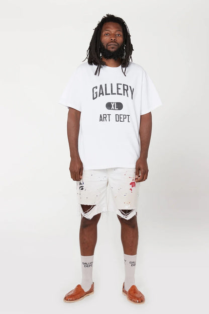 GALLERY Dept Art Dept Tee T-Shirt - Blue Unisex Streetwear Limited Edition - **Gallery Dept. Navy Blue Graphic Tee: Detailed Product Description** Introducing the Gallery Dept. Navy Blue