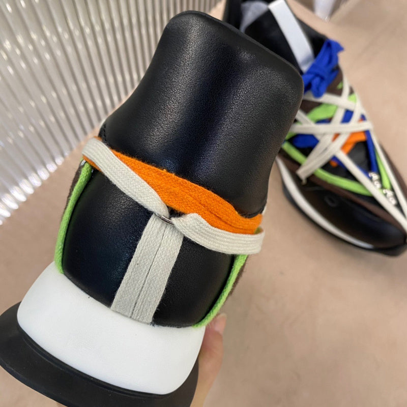Multicolor Wrap-lace Sneakers - Black Unisex Streetwear Limited Edition - **Multicolor Wrap-Lace Sneakers** Unleash your bold fashion sense with these multicolor wrap-lace sneakers. Designed for