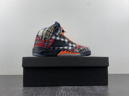 JORDAN 5 Bold Plaid Multi-colorway - Black Unisex Streetwear Limited Edition