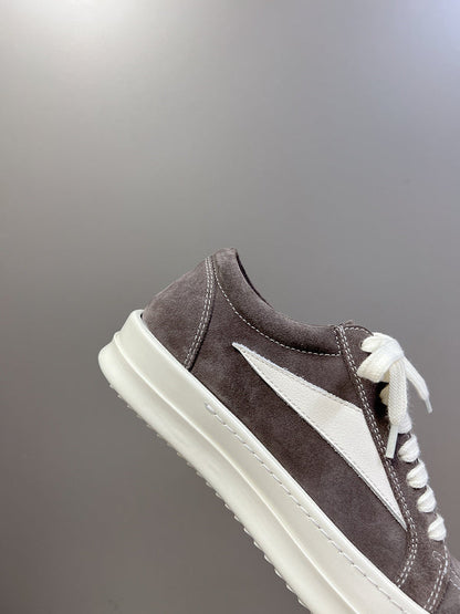 Rick Owens Low-top Sneakers - Suede - Grey Unisex Streetwear Limited Edition - ### Rick Owens Low-Top Sneakers - Grey Suede Introducing the Rick Owens Low-Top Sneakers in