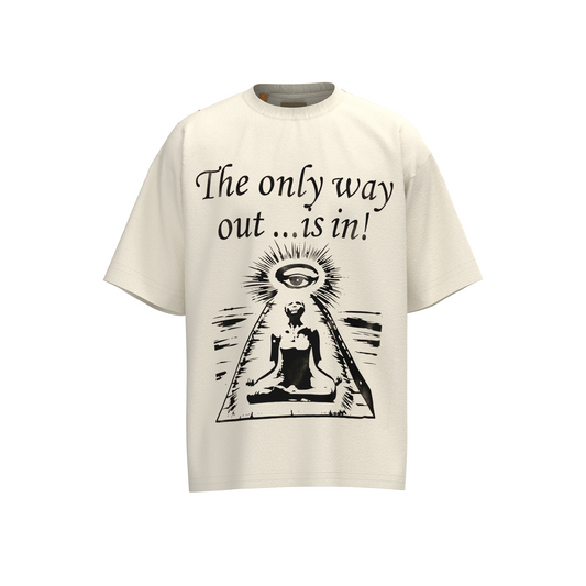 GALLERY Dept. Only Way Out Tee Vintage T-Shirt - White Unisex Streetwear Limited Edition - **Gallery Dept. 'The Only Way Out Is In' T-Shirt** Experience the intersection of fashion and