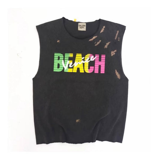 Gallery Dept. T-Shirt - Black Unisex Streetwear Limited Edition - **Gallery Dept. Venice Beach Sleeveless Tee** The Gallery Dept. Venice Beach Sleeveless Tee is a