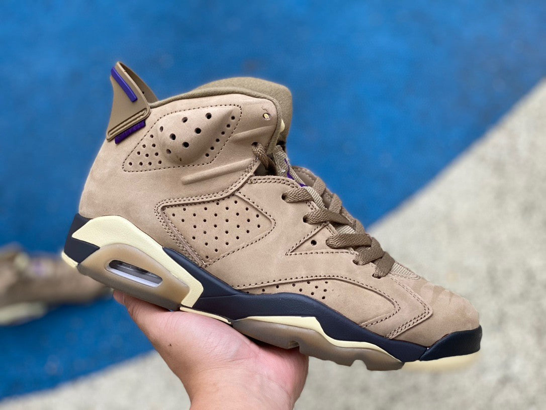Jordan 6 Wmns Gore-te - brown Kelp Unisex Streetwear Limited Edition