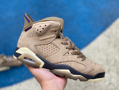 Jordan 6 Wmns Gore-te - brown Kelp Unisex Streetwear Limited Edition