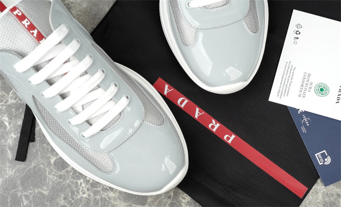 PRADA America's Cup Silver Sneakers - Grey Unisex Streetwear Limited Edition