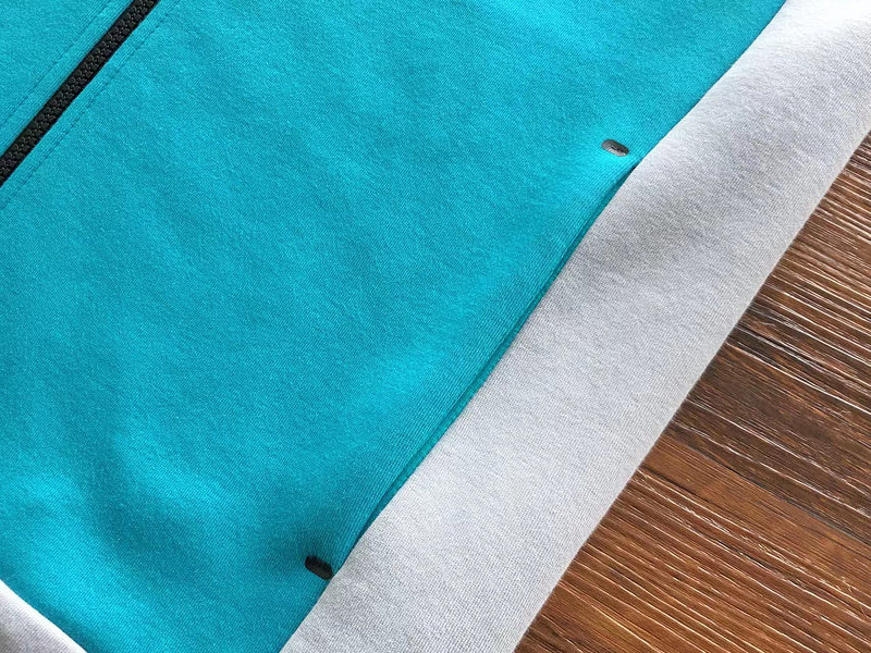 NIKE TECH FLEECE HOODIE x WOLF GREY/AQUAMARINE/ORANGE