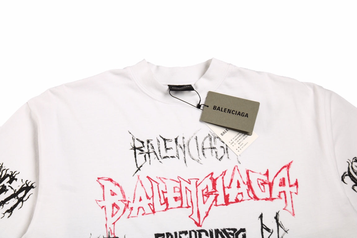 Camiseta Balenciaga Multi-Logo (Blanca)