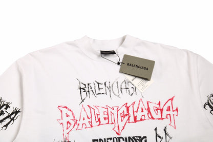 Camiseta Balenciaga Multi-Logo (Blanca)